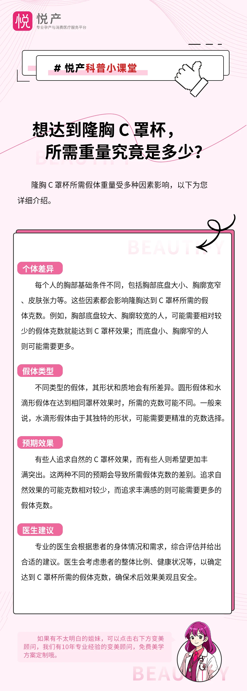 想达到隆胸 C 罩杯，所需重量究竟是多少？