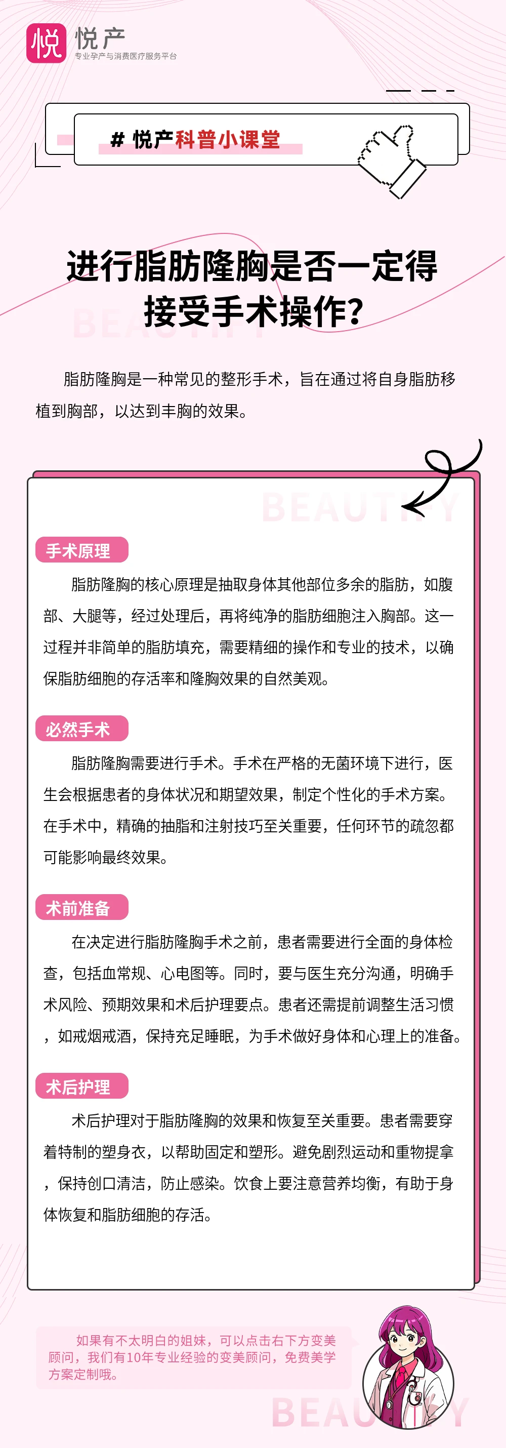 进行脂肪隆胸是否一定得接受手术操作？