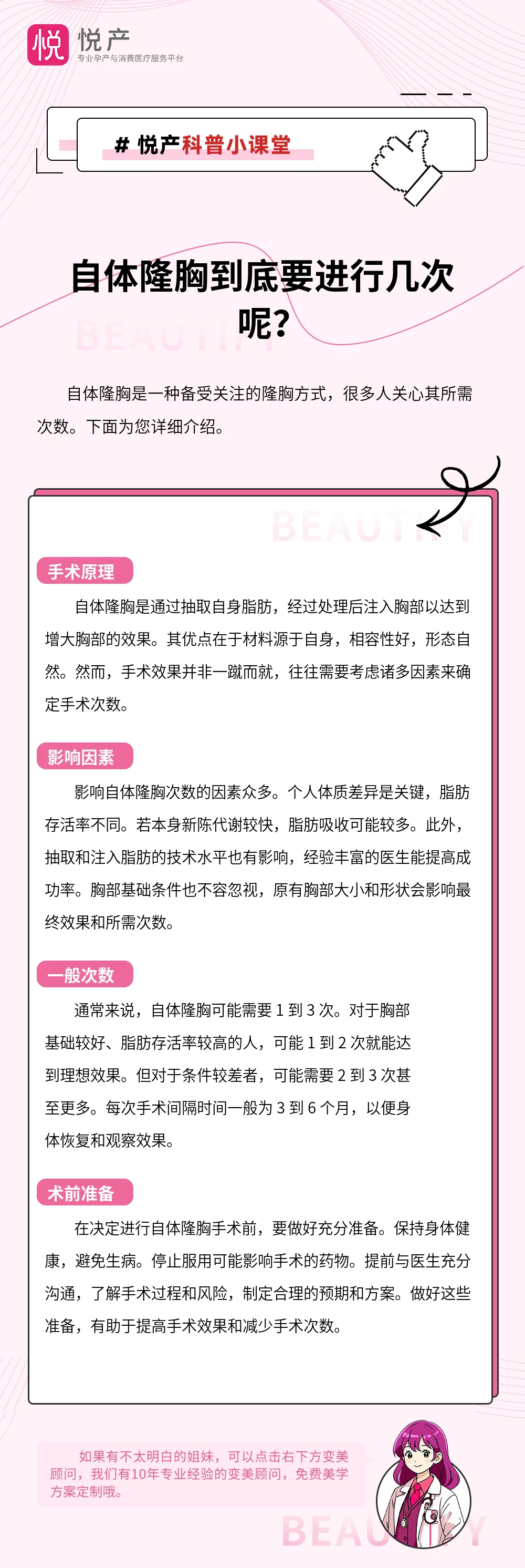自体隆胸到底要进行几次呢？