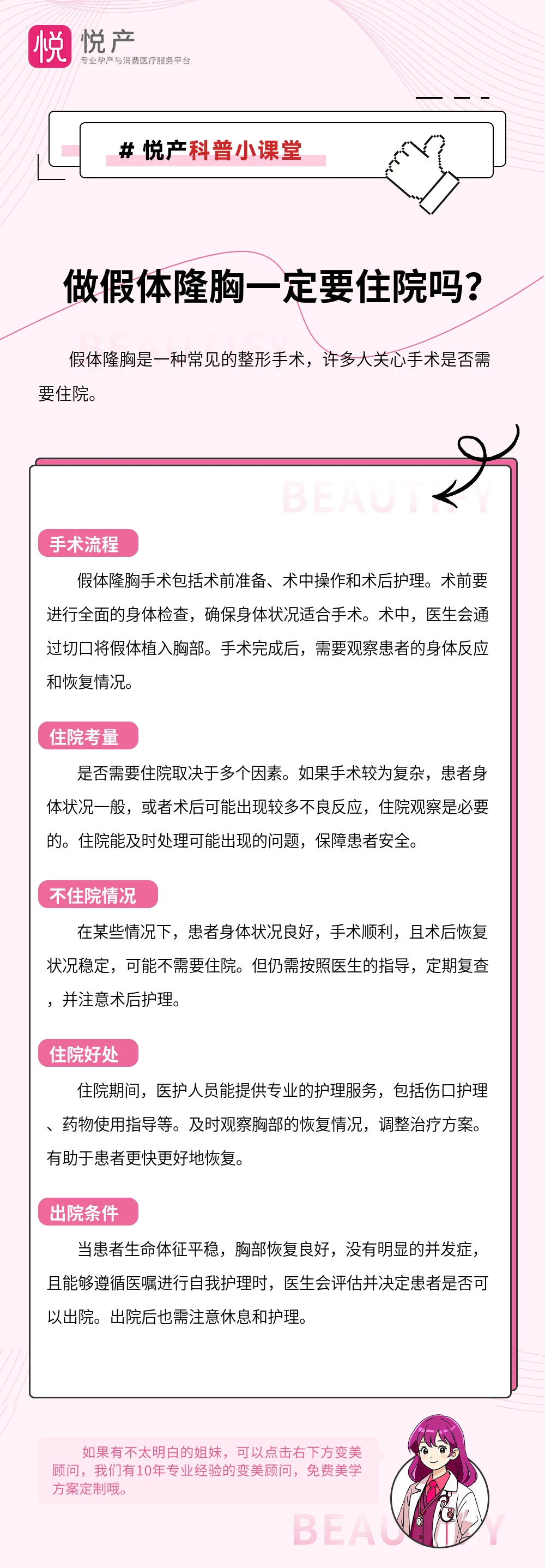 做假体隆胸一定要住院吗？