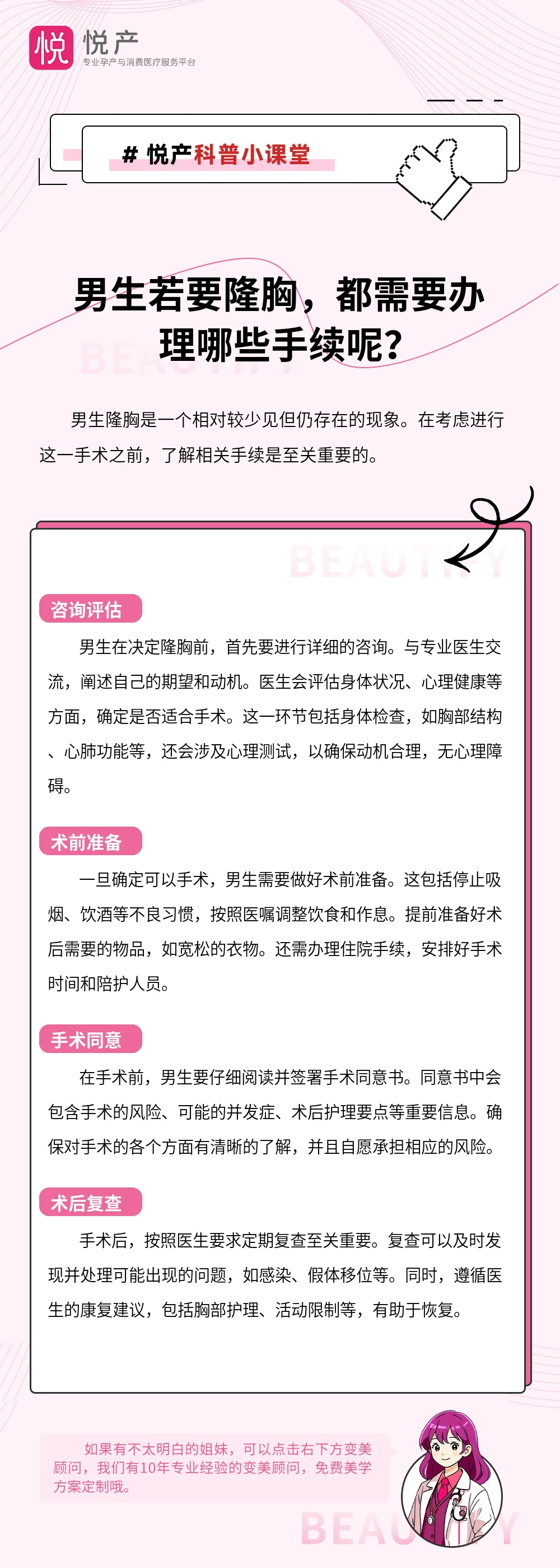男生若要隆胸，都需要办理哪些手续呢？