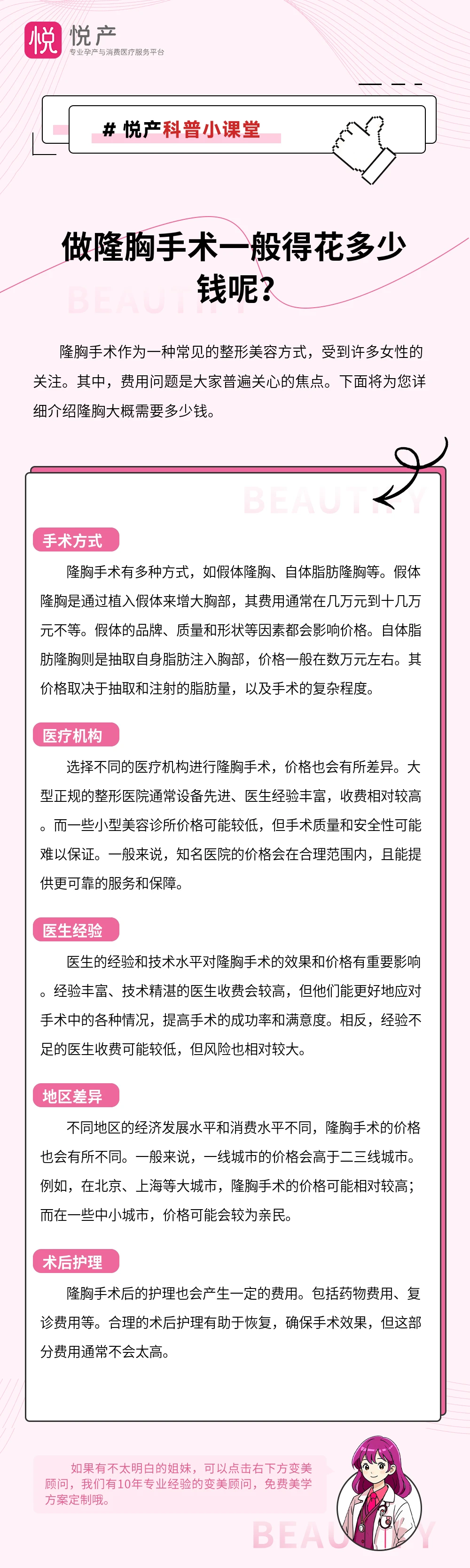 做隆胸手术一般得花多少钱呢？