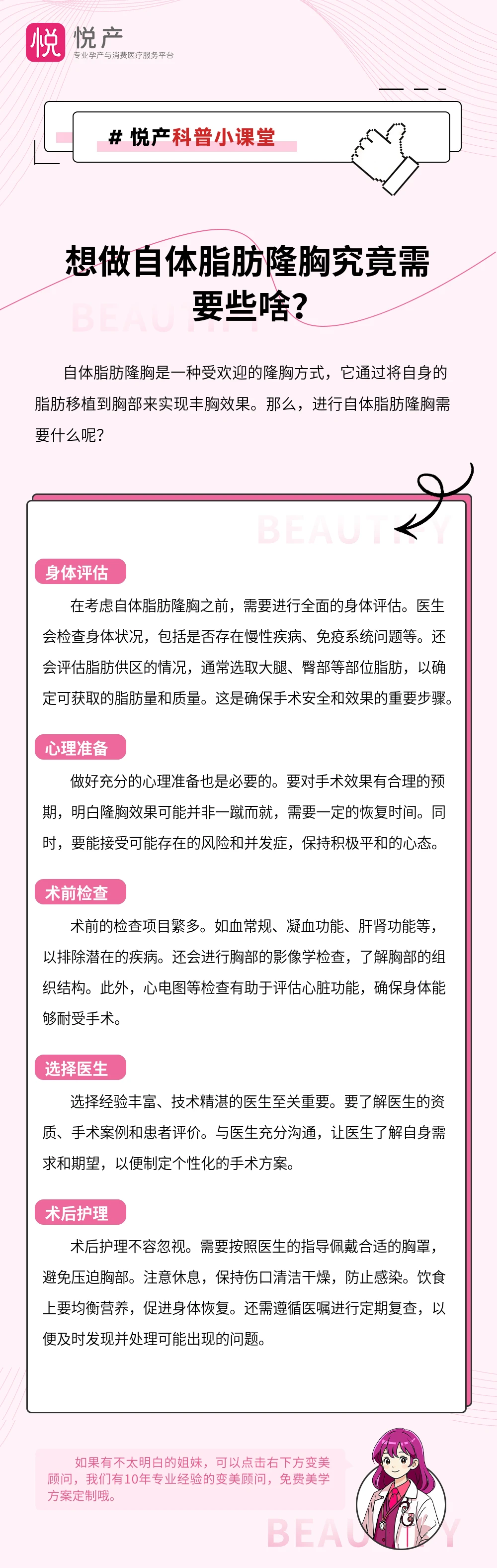 想做自体脂肪隆胸究竟需要些啥？