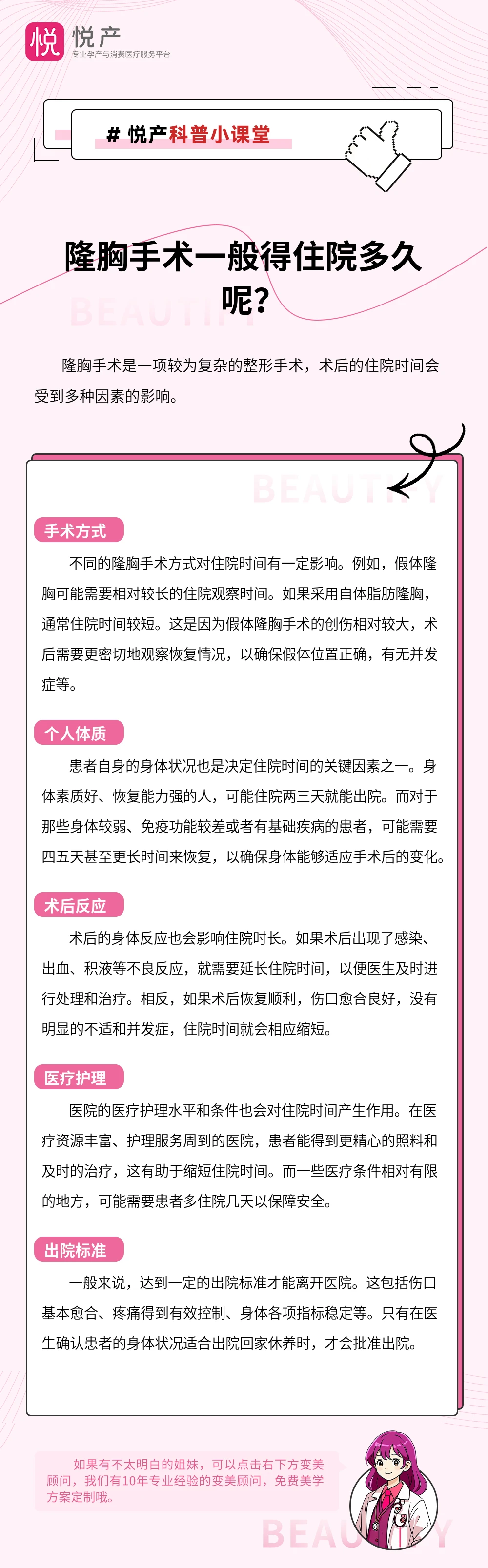 隆胸手术一般得住院多久呢？