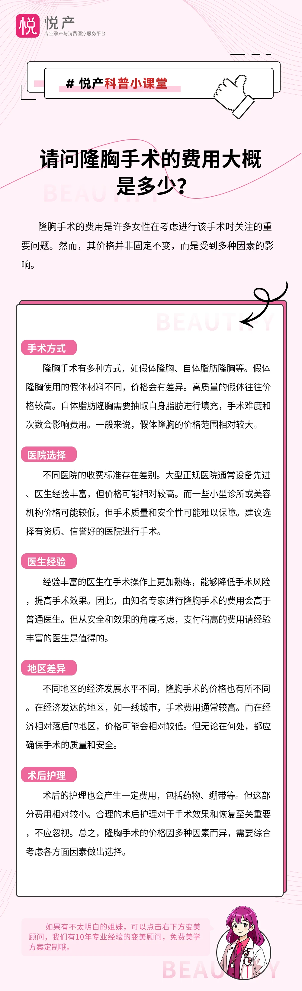 请问隆胸手术的费用大概是多少？