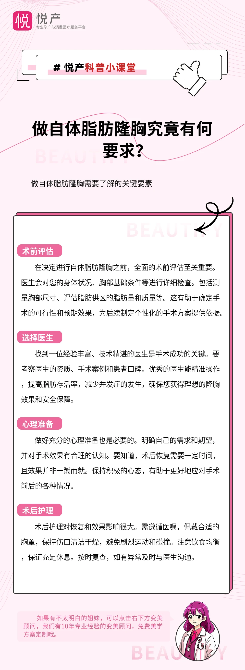 做自体脂肪隆胸究竟有何要求？