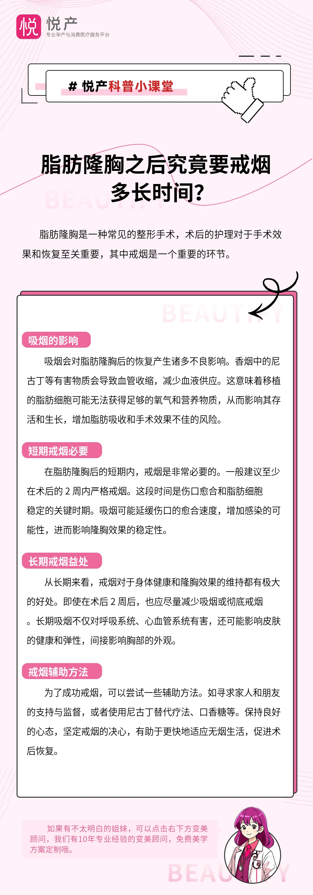 脂肪隆胸之后究竟要戒烟多长时间？