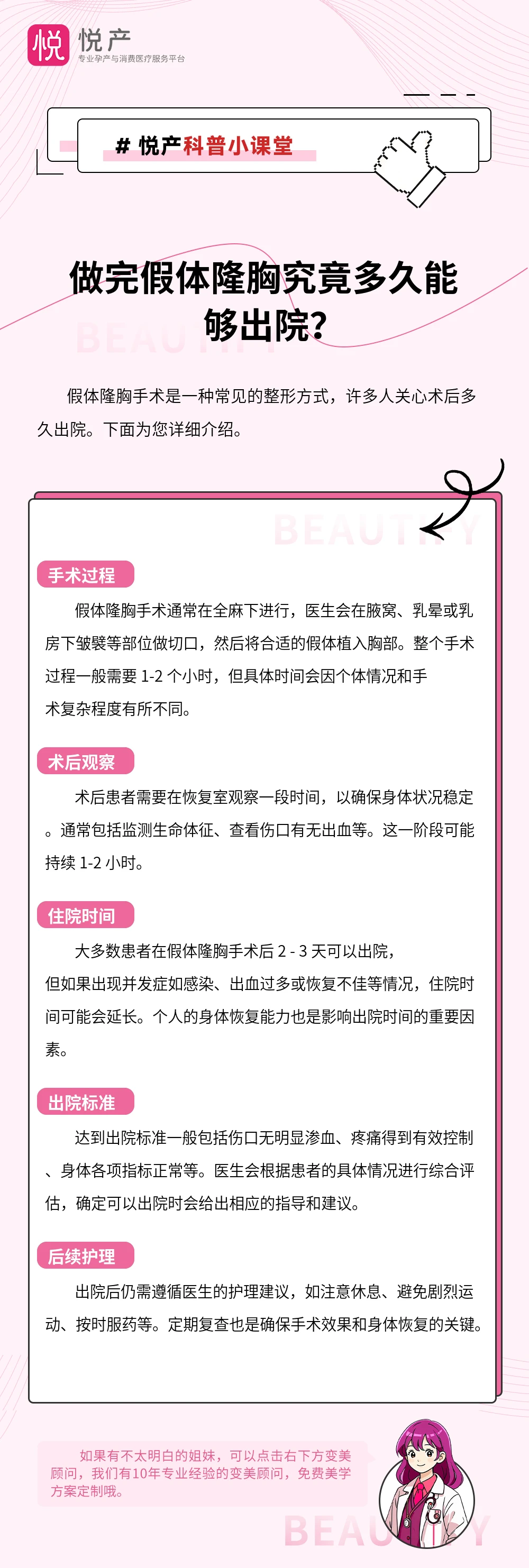 做完假体隆胸究竟多久能够出院？