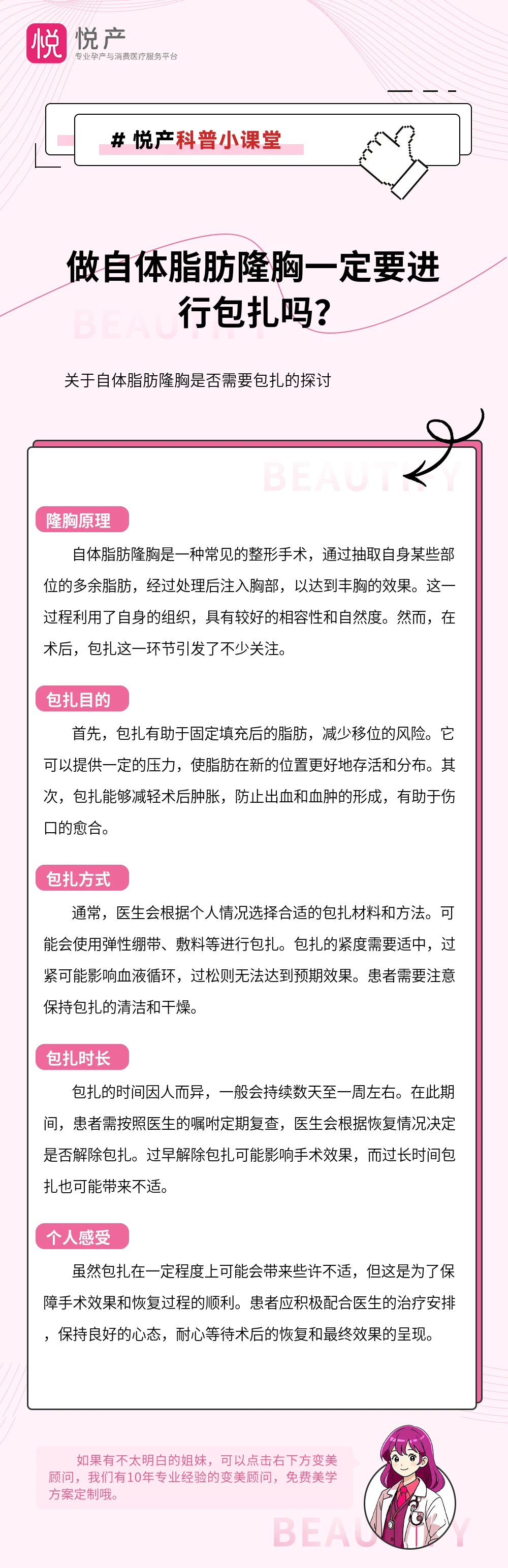 做自体脂肪隆胸一定要进行包扎吗？