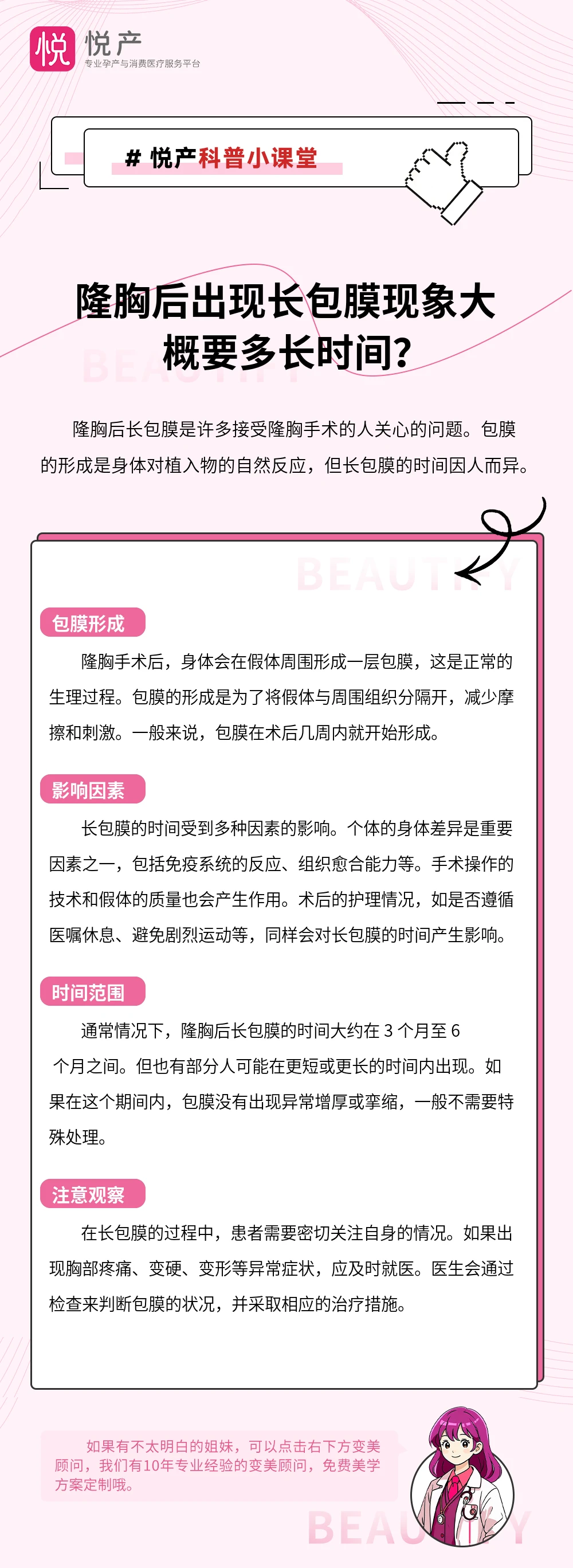 隆胸后出现长包膜现象大概要多长时间？
