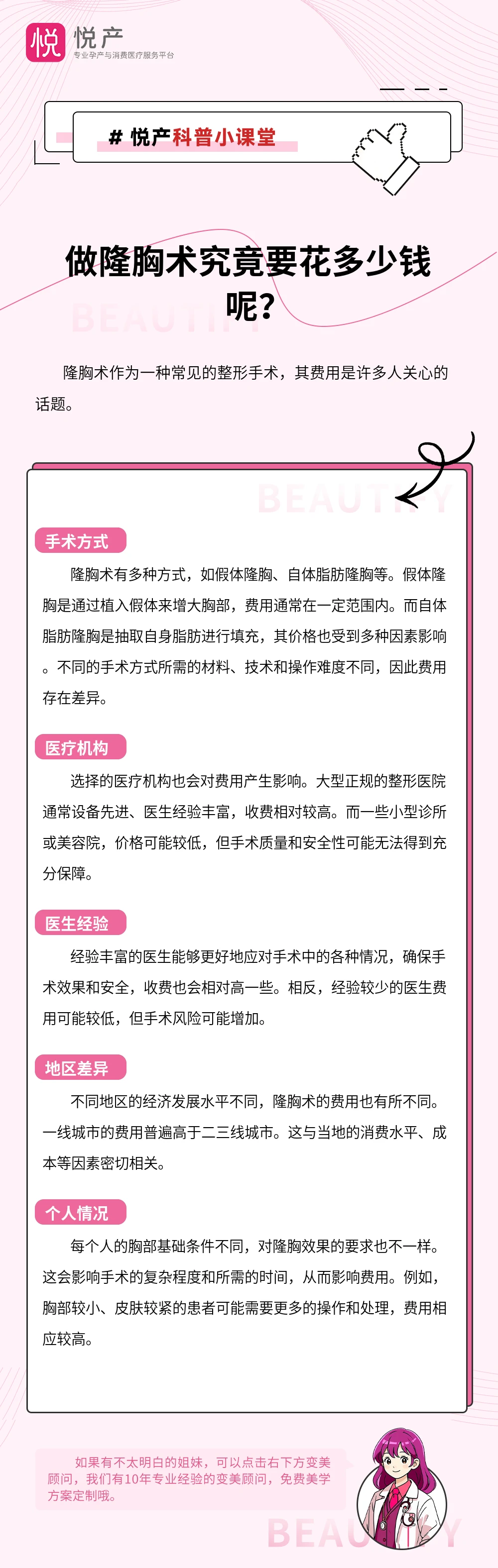做隆胸术究竟要花多少钱呢？