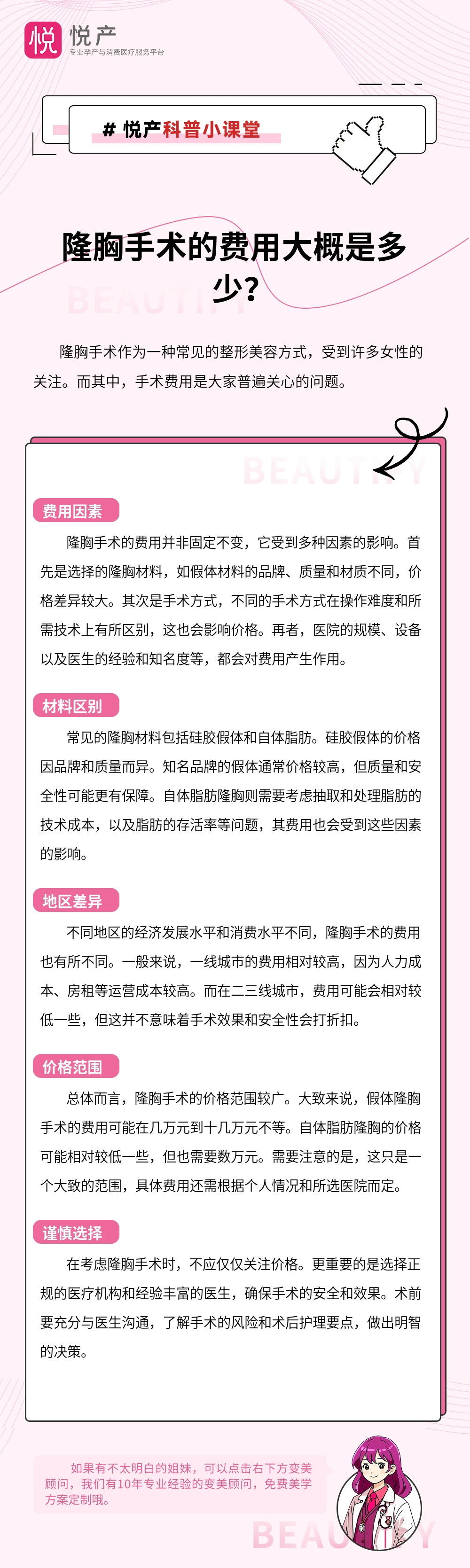 隆胸手术的费用大概是多少？