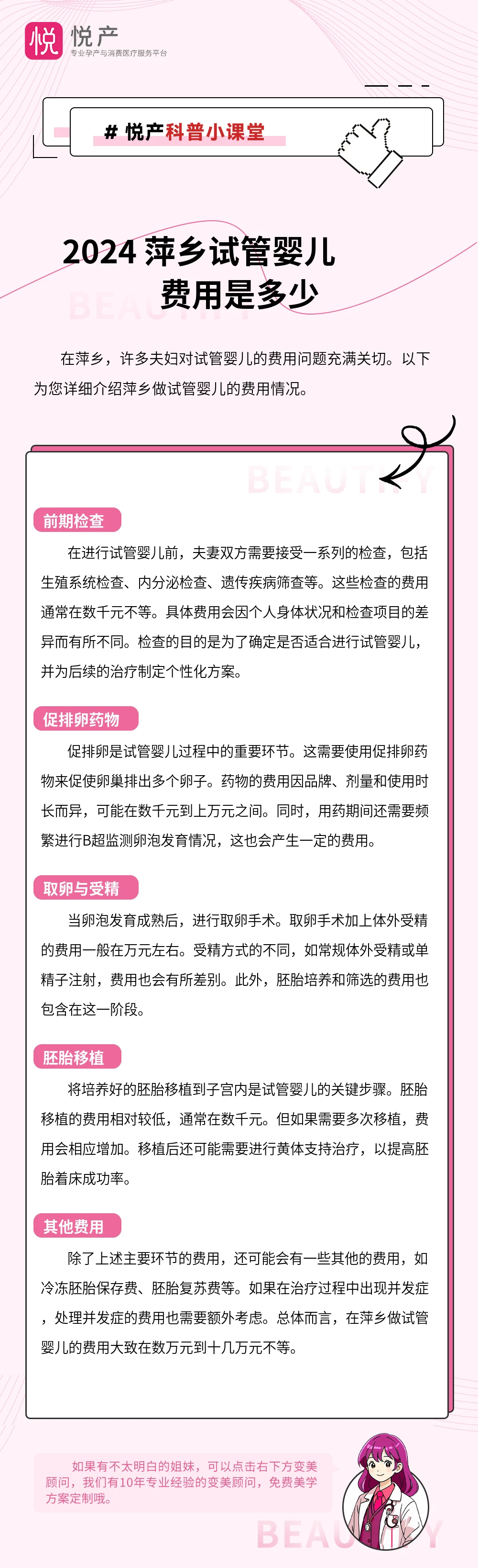2024 萍乡试管婴儿费用是多少