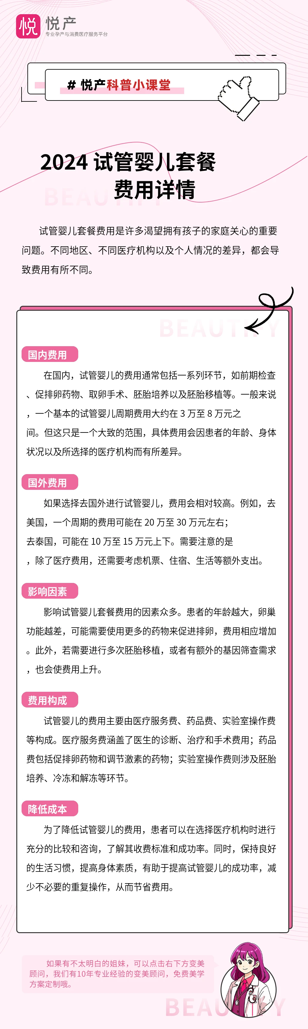2024 试管婴儿套餐费用详情