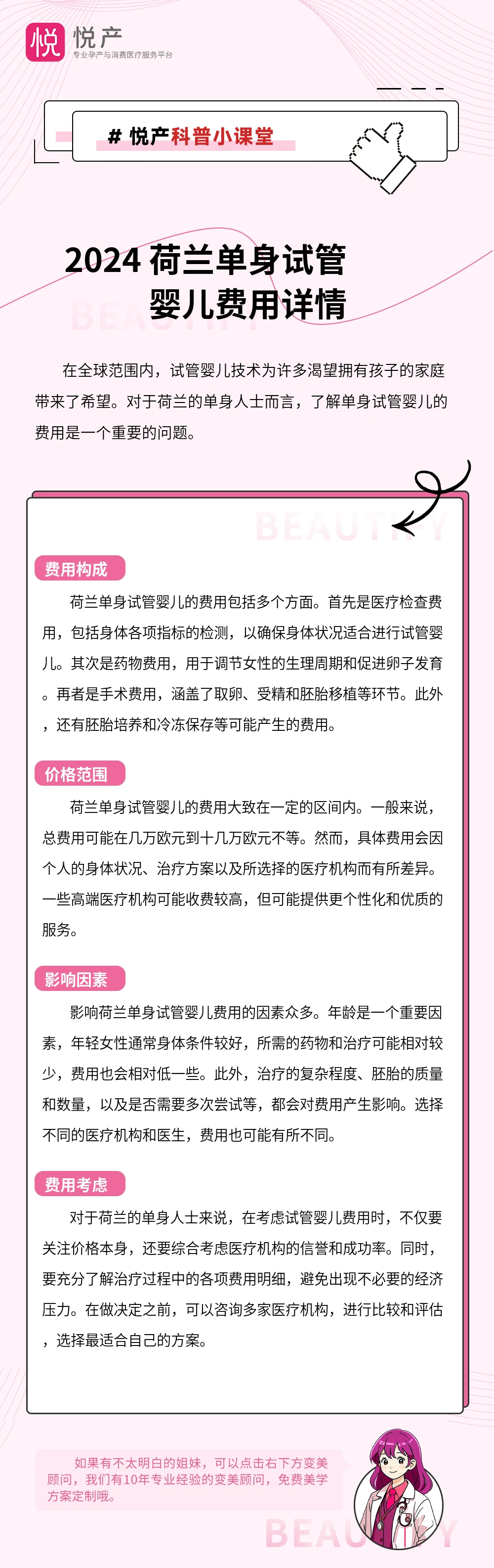 2024 荷兰单身试管婴儿费用详情