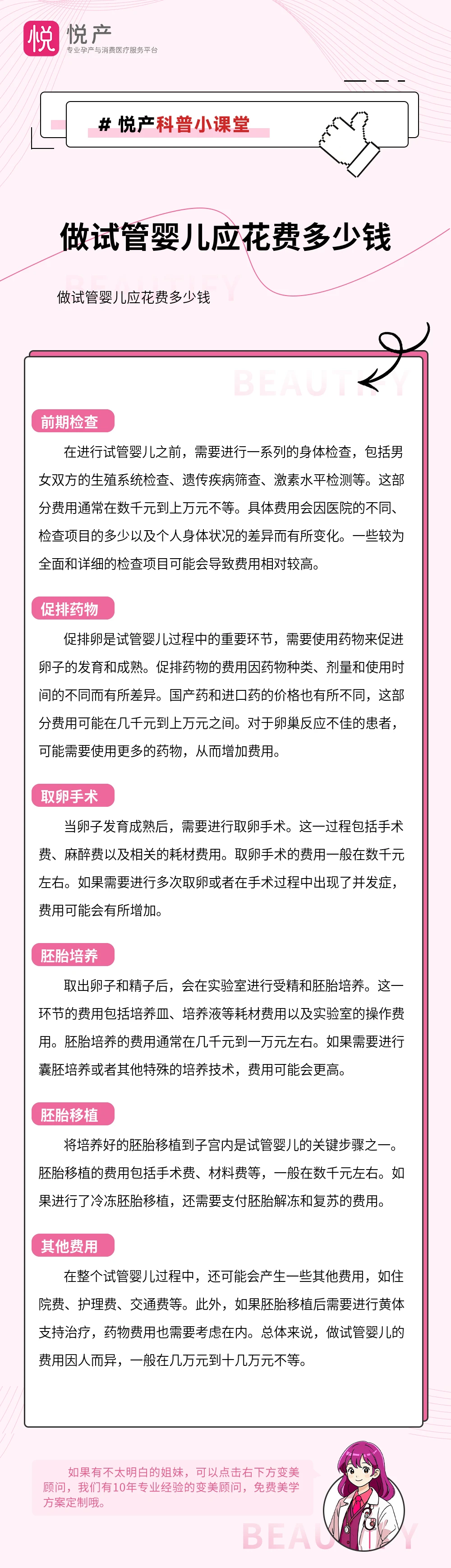 做试管婴儿应花费多少钱