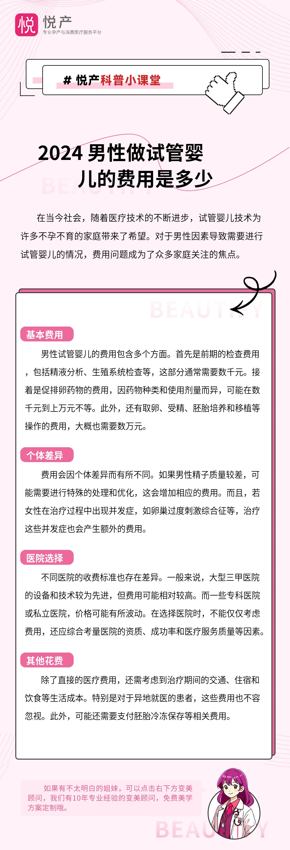 2024 男性做试管婴儿的费用是多少