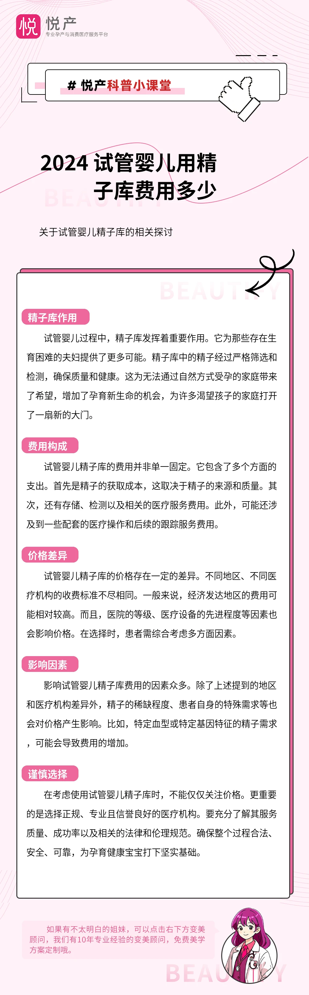 2024 试管婴儿用精子库费用多少
