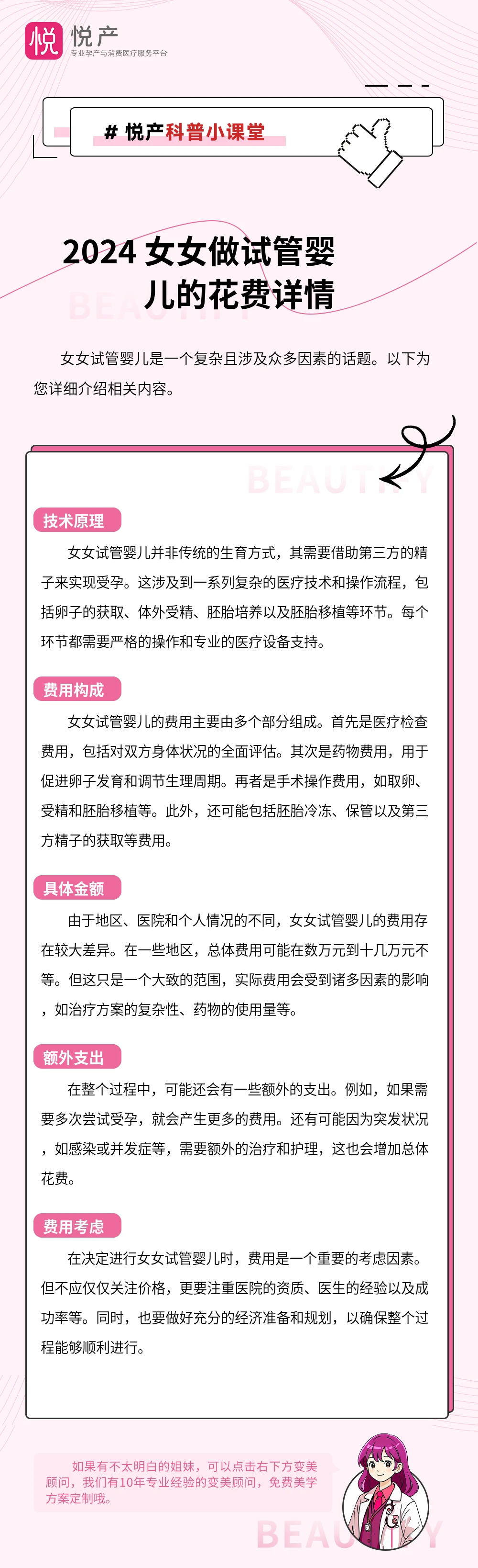 2024 女女做试管婴儿的花费详情