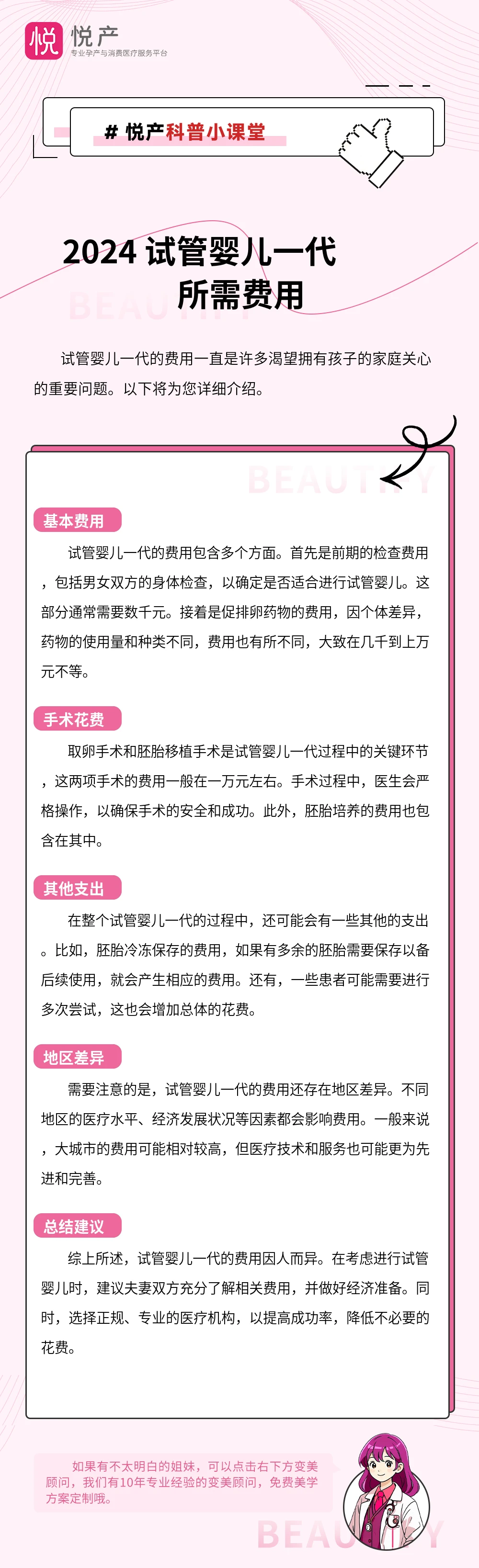 2024 试管婴儿一代所需费用