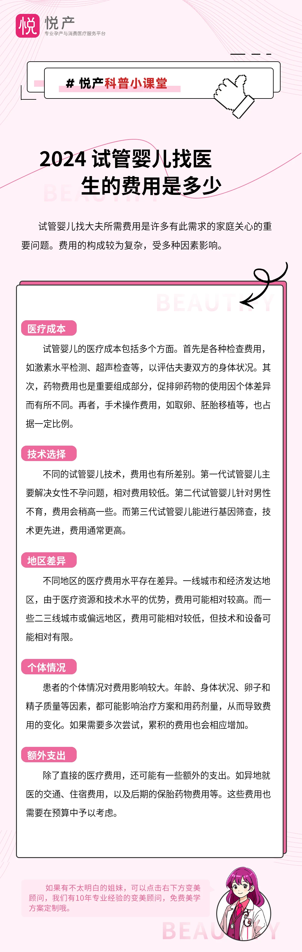 2024 试管婴儿找医生的费用是多少