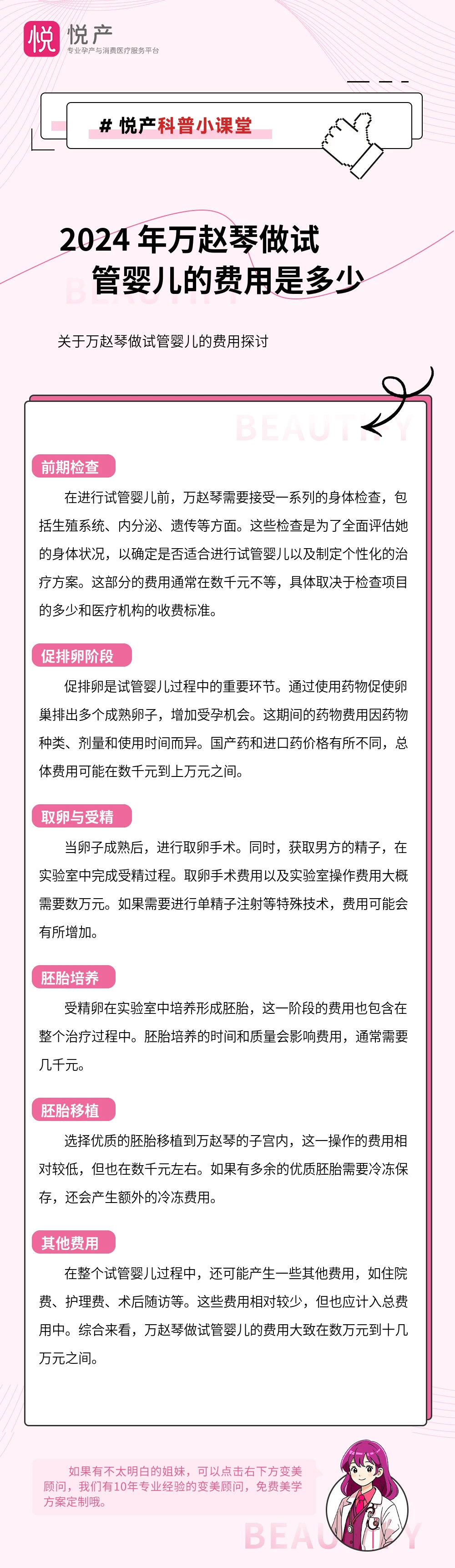 2024 年万赵琴做试管婴儿的费用是多少
