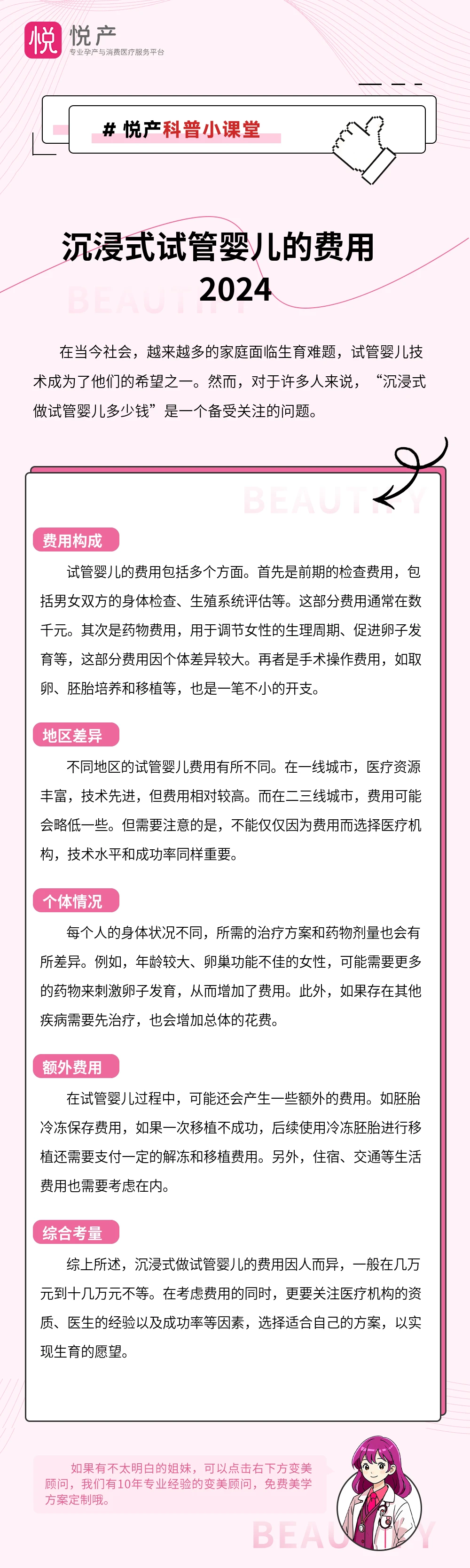 沉浸式试管婴儿的费用 2024