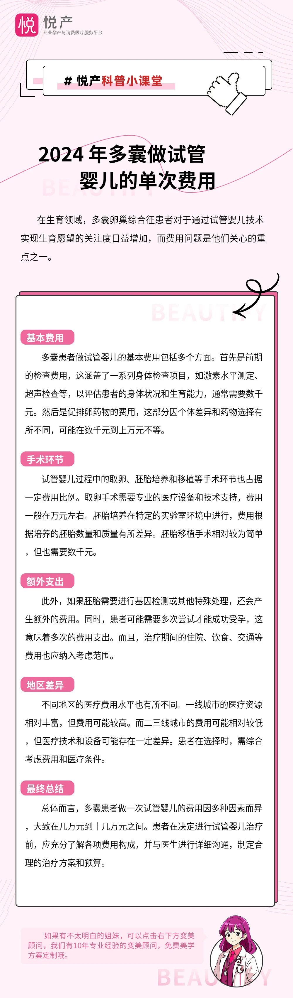 2024 年多囊做试管婴儿的单次费用