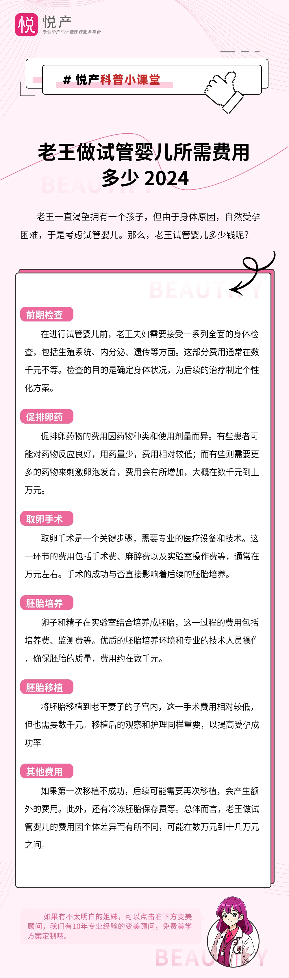 老王做试管婴儿所需费用多少 2024