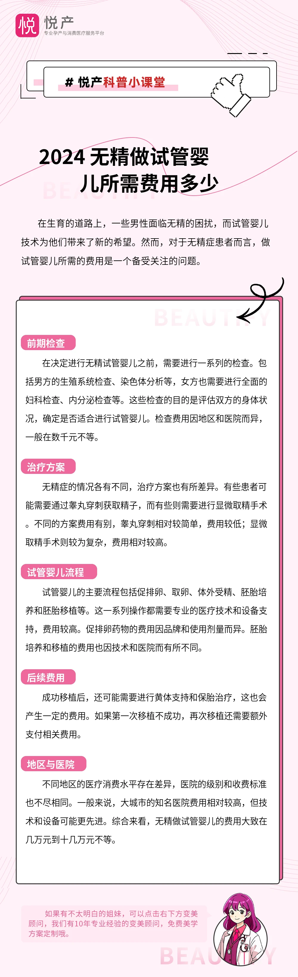 2024 无精做试管婴儿所需费用多少