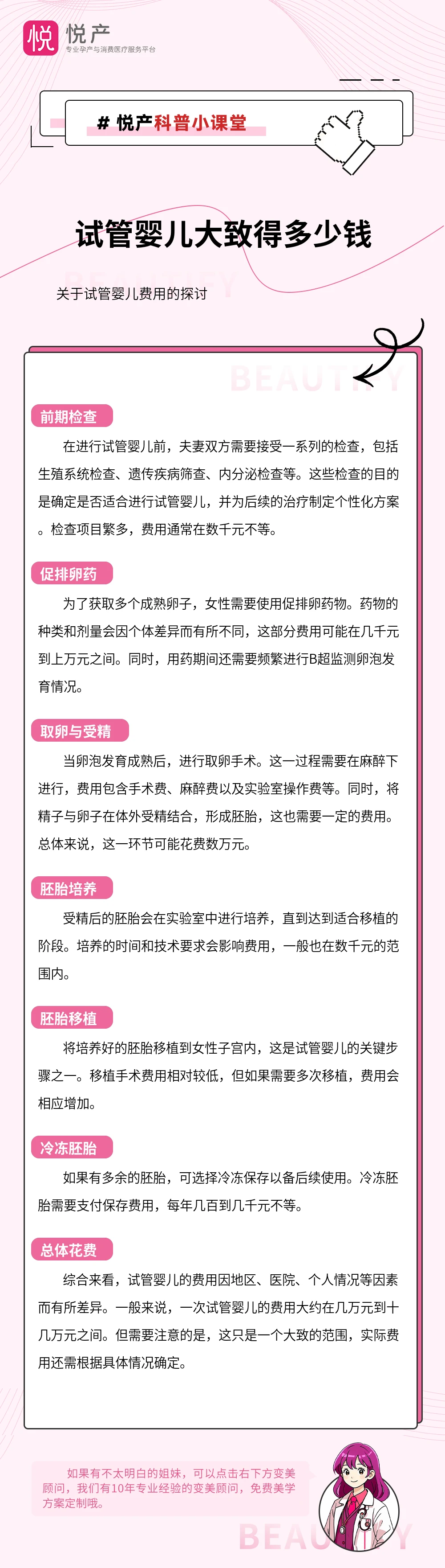 试管婴儿大致得多少钱