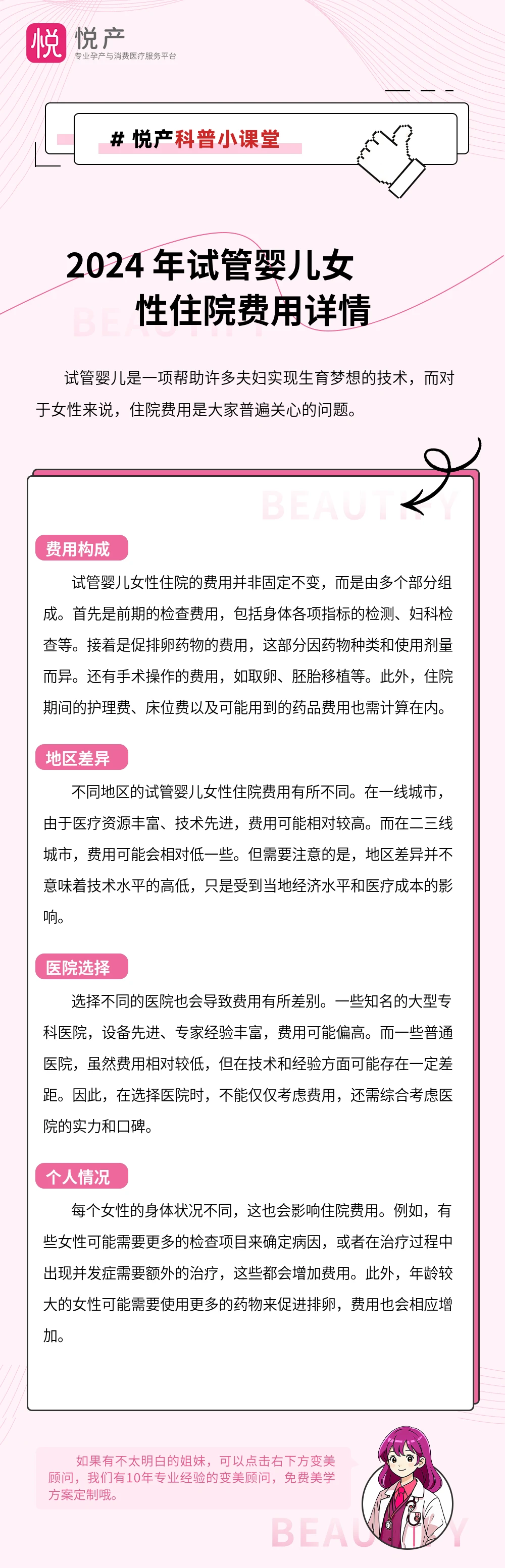2024 年试管婴儿女性住院费用详情
