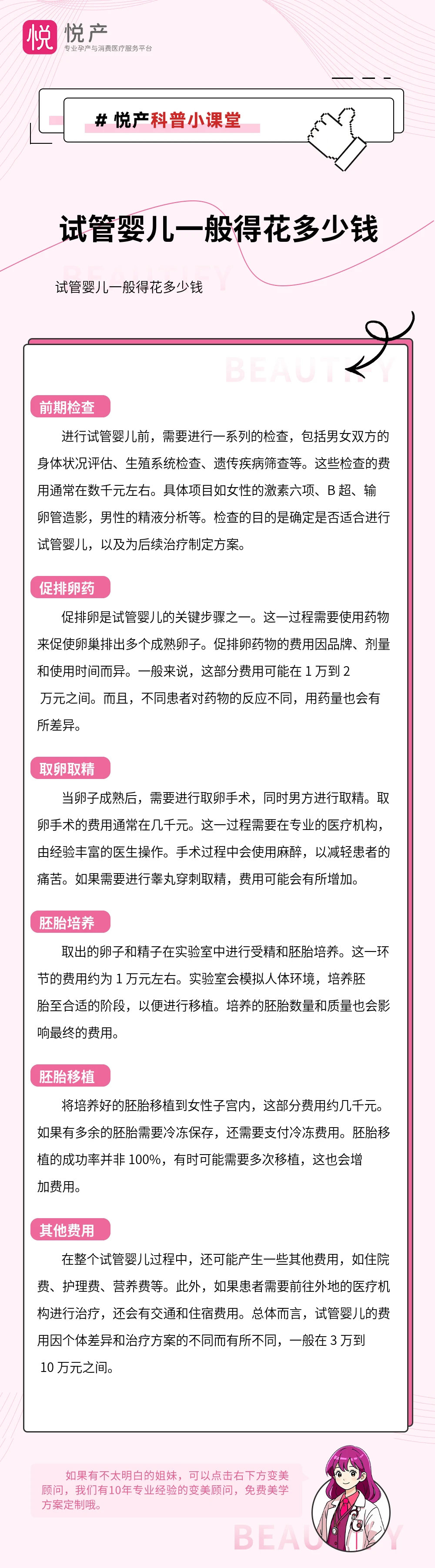 试管婴儿一般得花多少钱