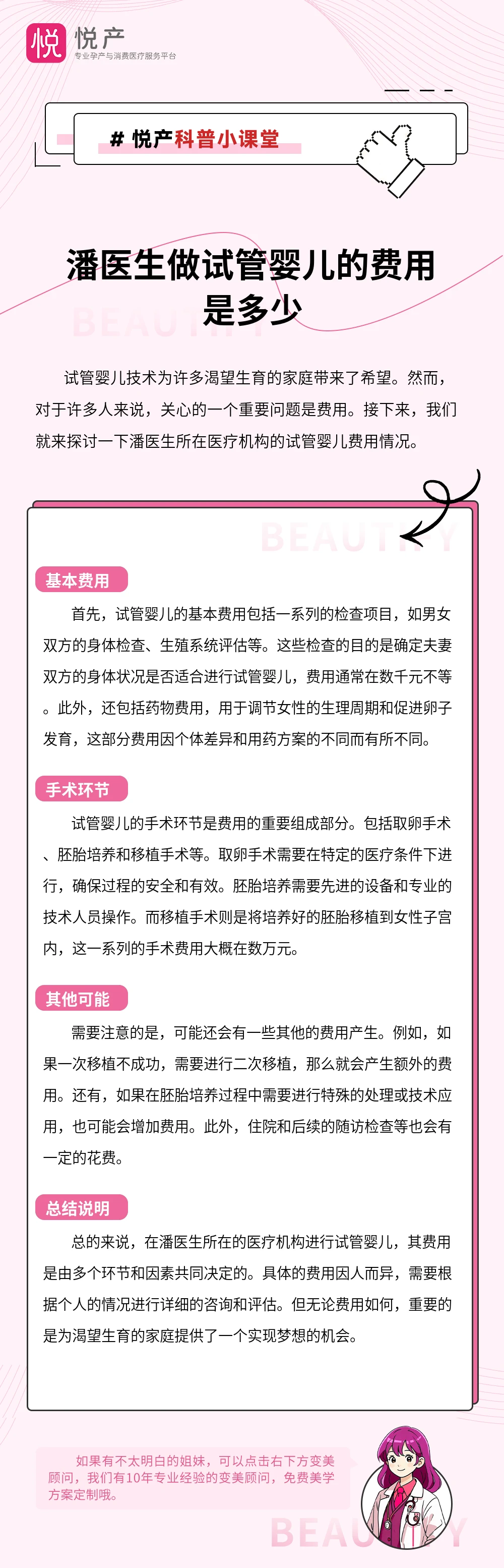 潘医生做试管婴儿的费用是多少