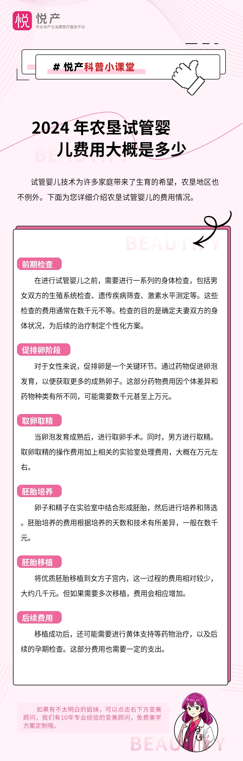 2024 年农垦试管婴儿费用大概是多少