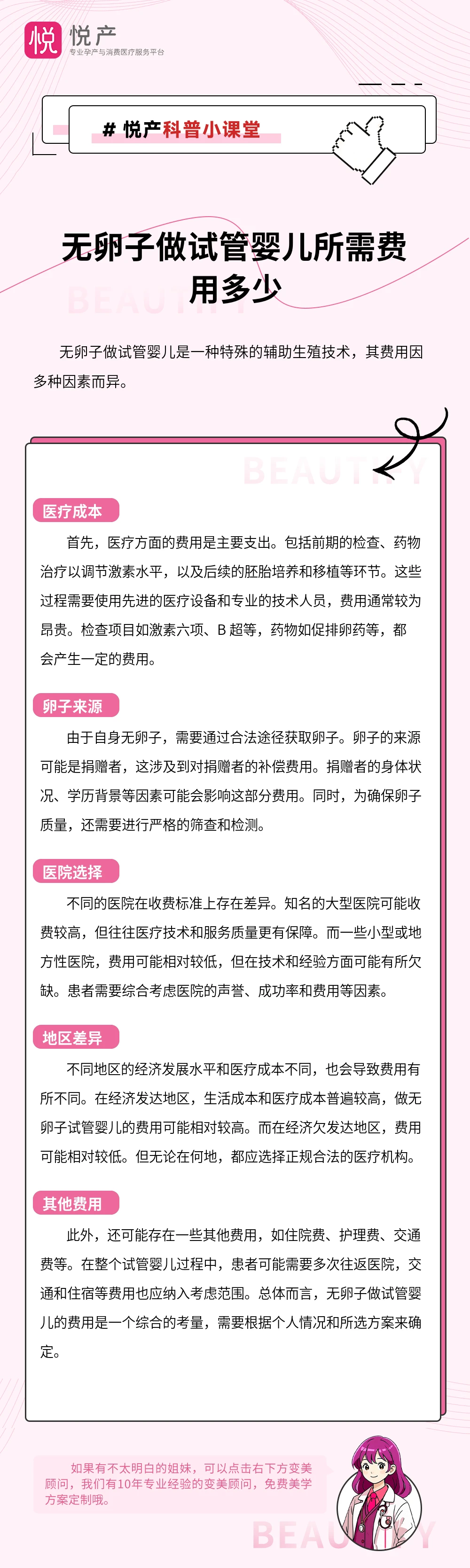 无卵子做试管婴儿所需费用多少