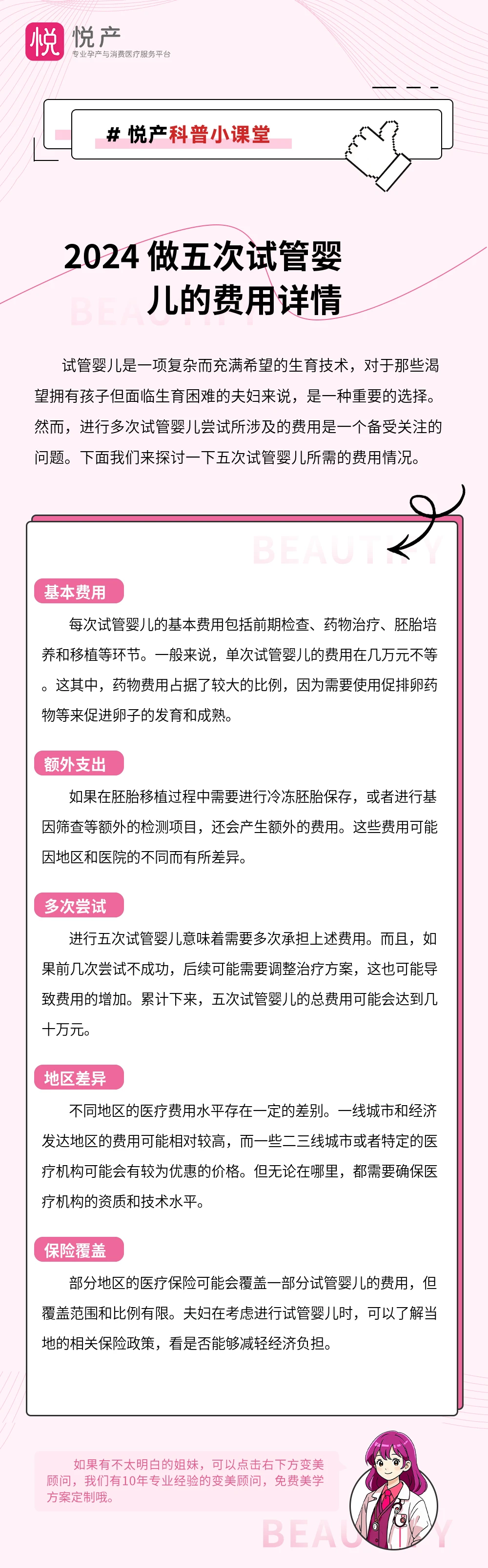 2024 做五次试管婴儿的费用详情