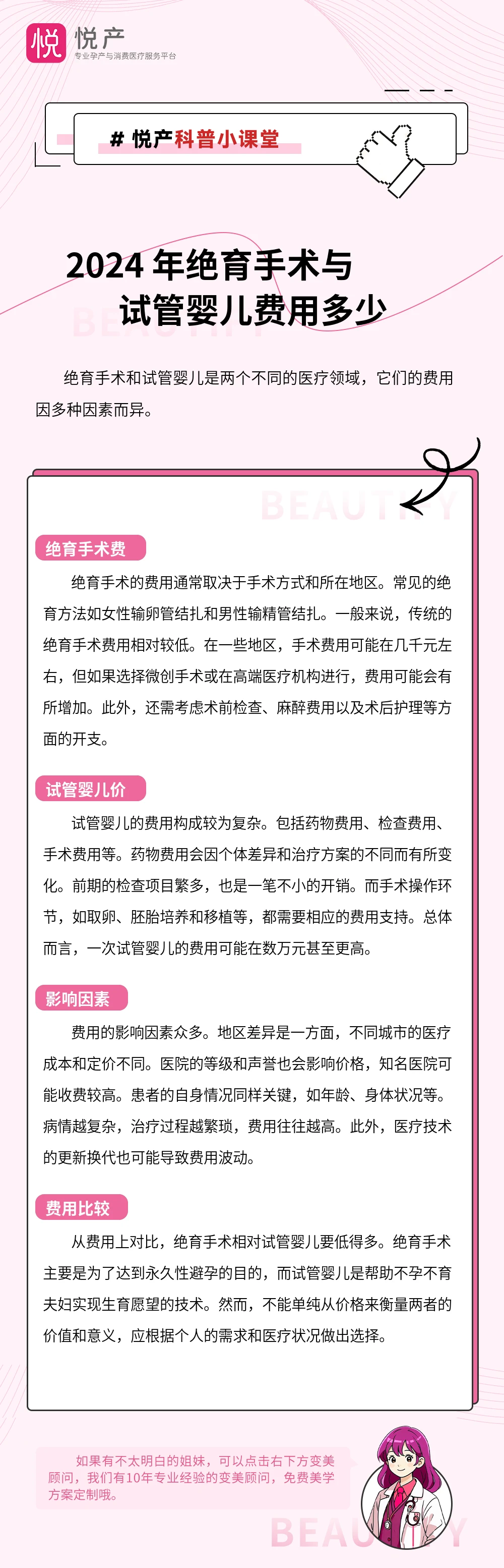 2024 年绝育手术与试管婴儿费用多少