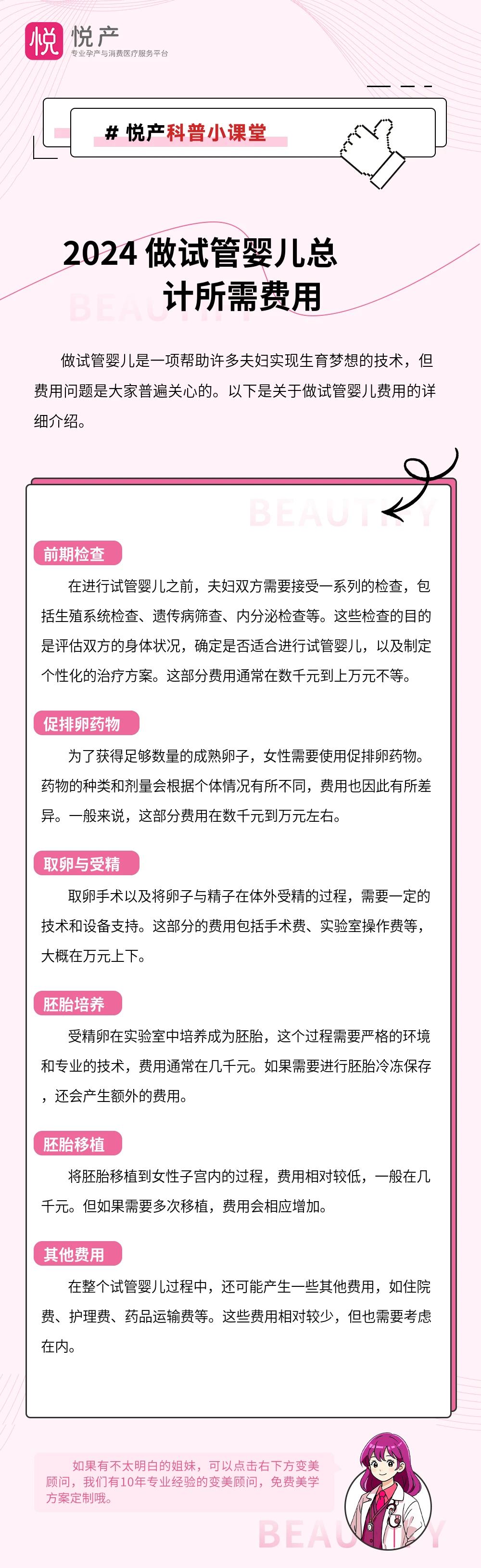 2024 做试管婴儿总计所需费用