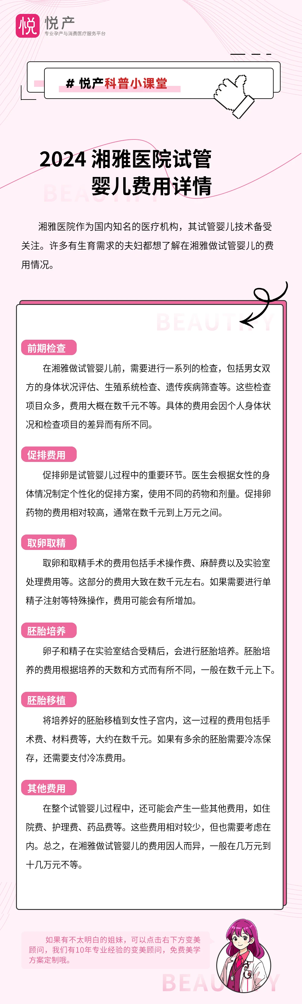 2024 湘雅医院试管婴儿费用详情