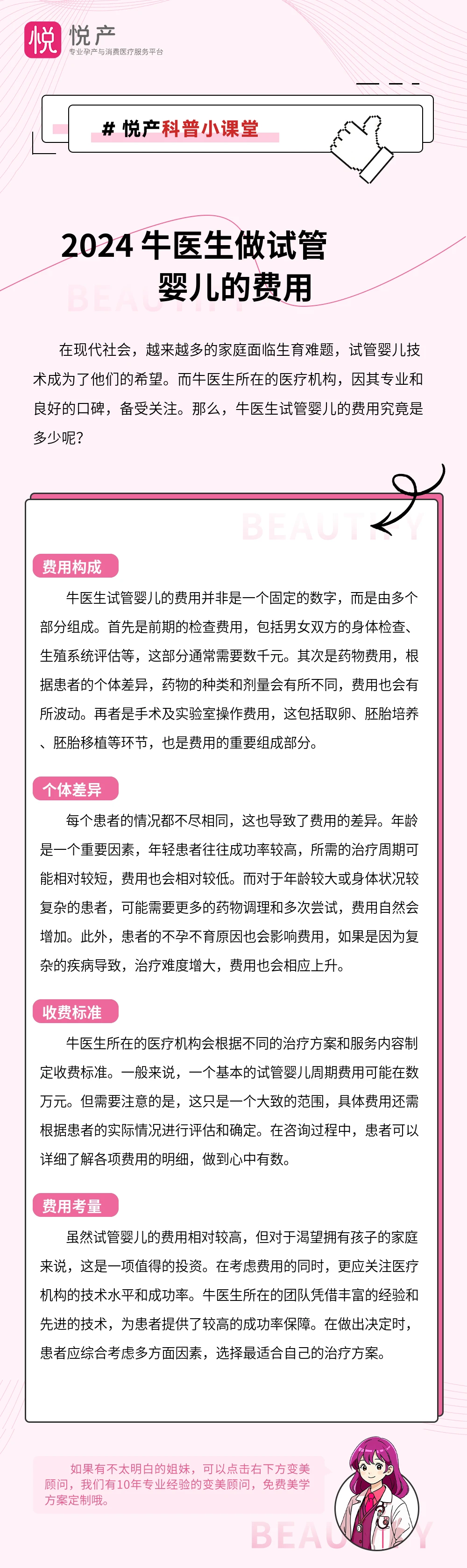 2024 牛医生做试管婴儿的费用