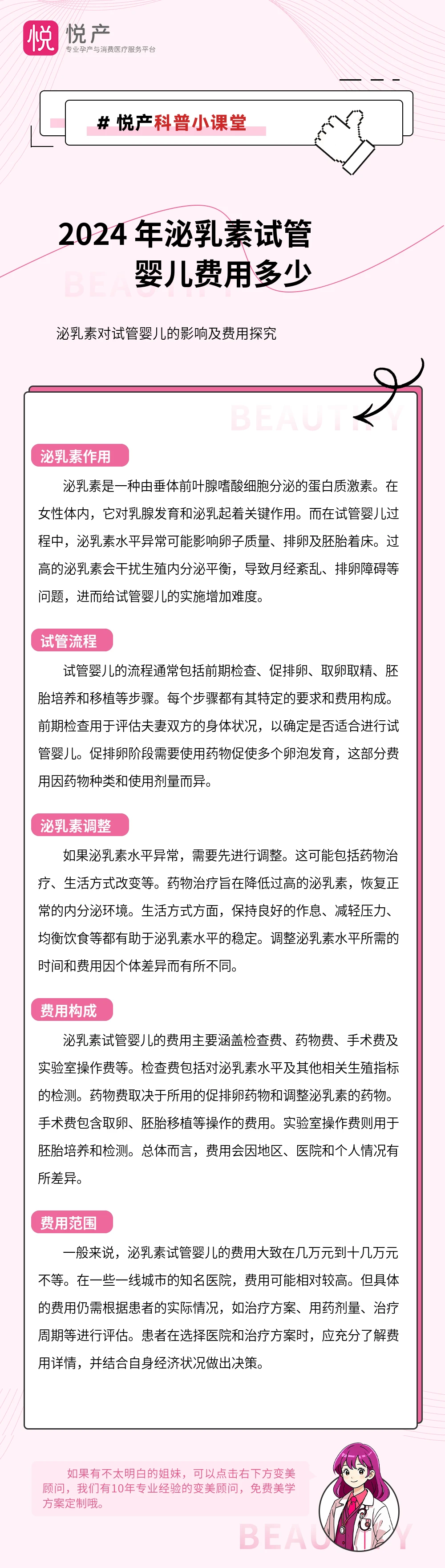 2024 年泌乳素试管婴儿费用多少
