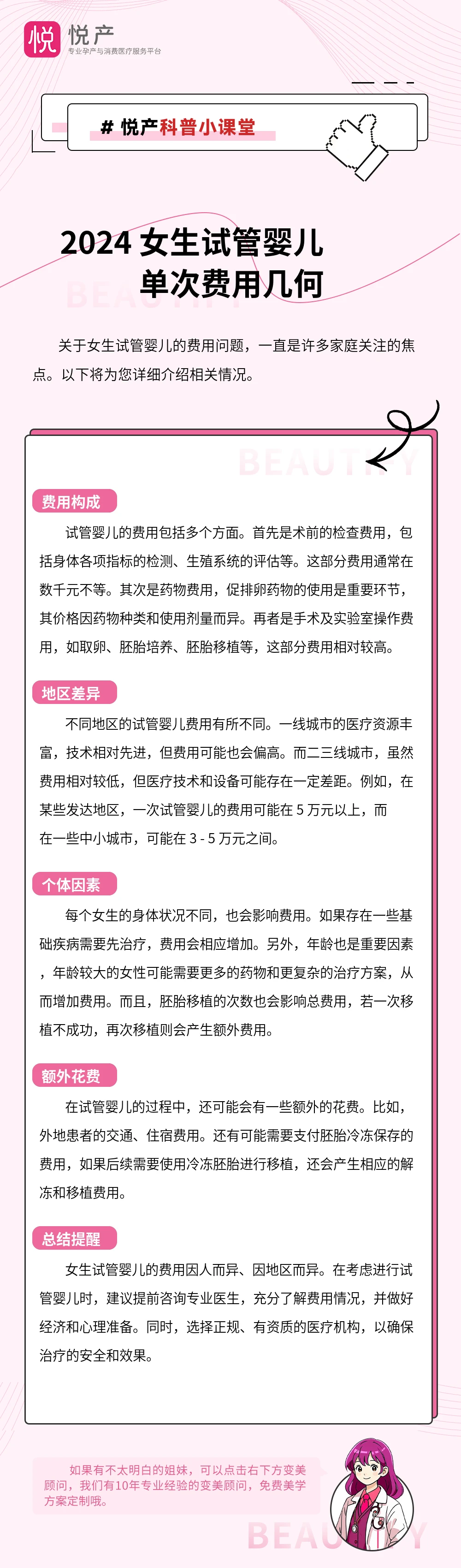 2024 女生试管婴儿单次费用几何