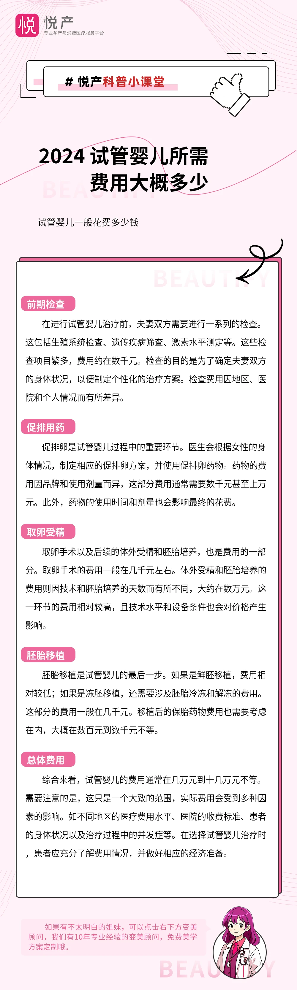2024 试管婴儿所需费用大概多少