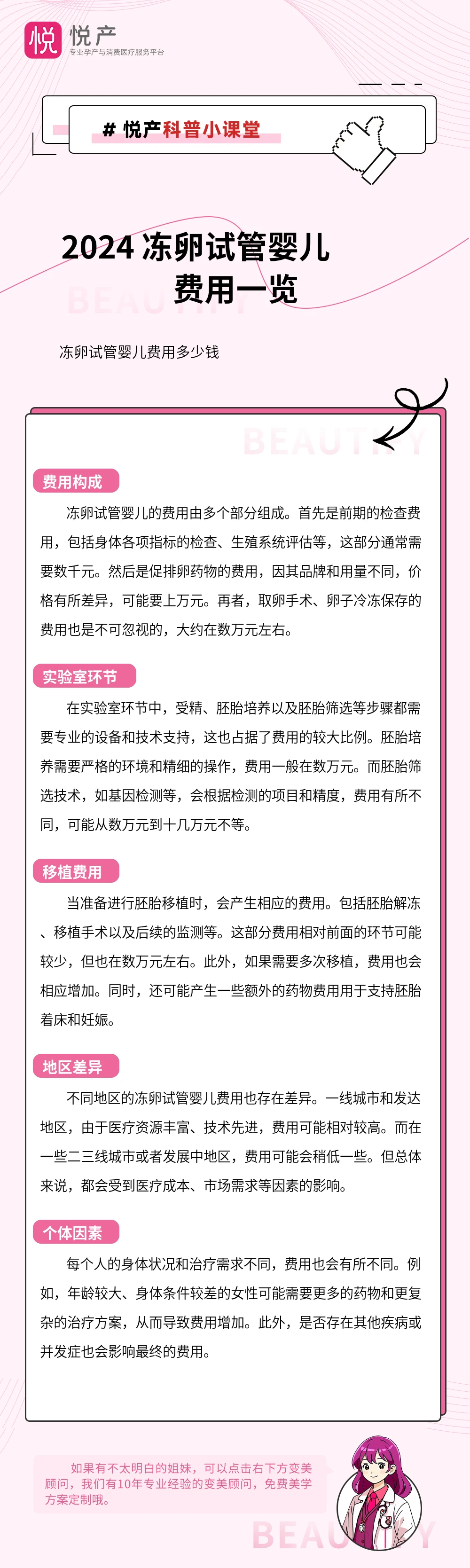 2024 冻卵试管婴儿费用一览