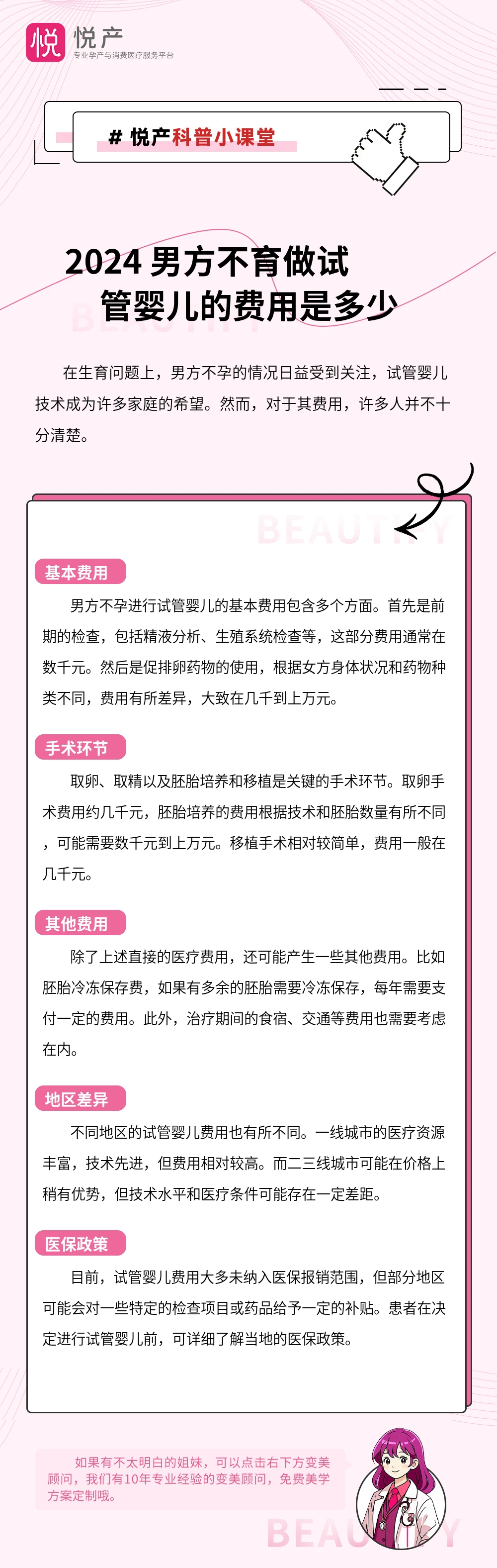 2024 男方不育做试管婴儿的费用是多少
