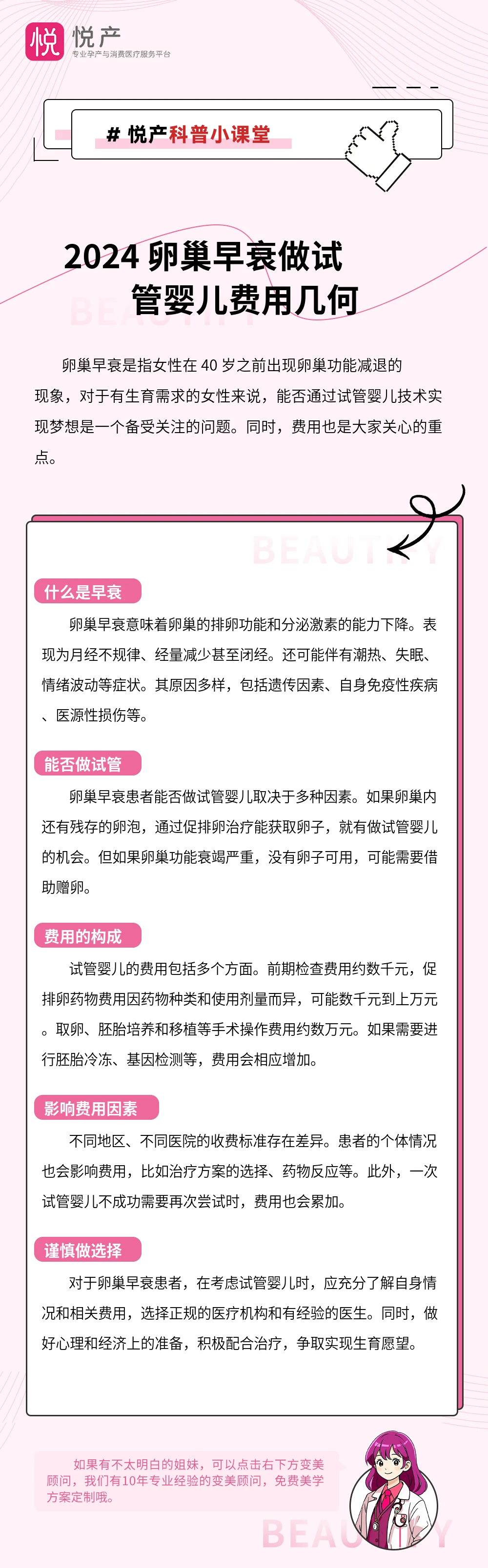 2024 卵巢早衰做试管婴儿费用几何