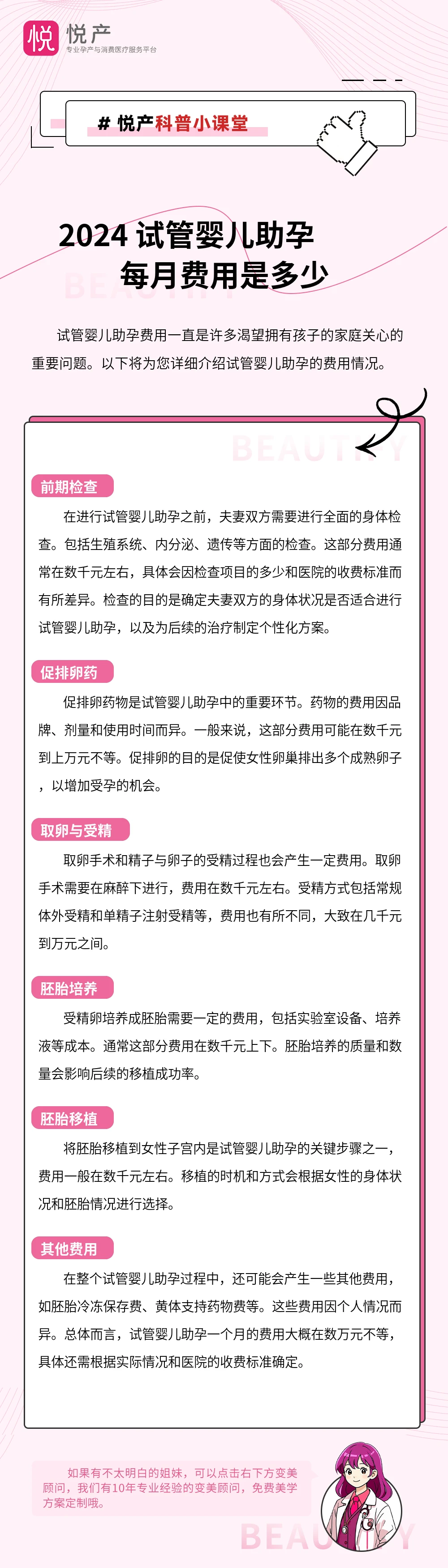 2024 试管婴儿助孕每月费用是多少