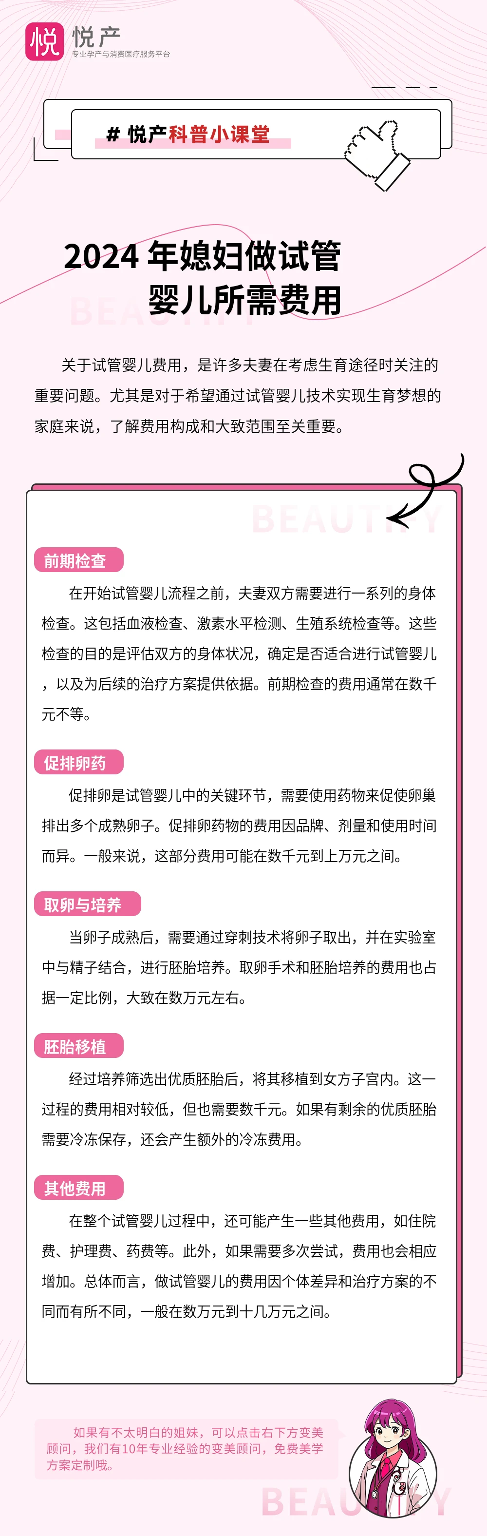 2024 年媳妇做试管婴儿所需费用