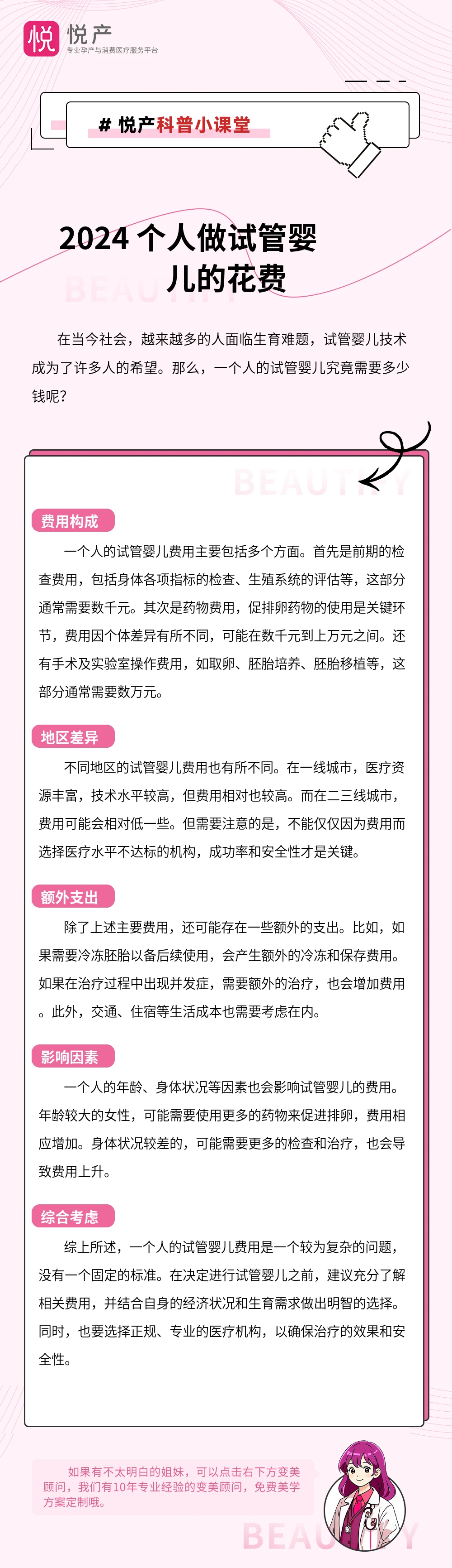 2024 个人做试管婴儿的花费